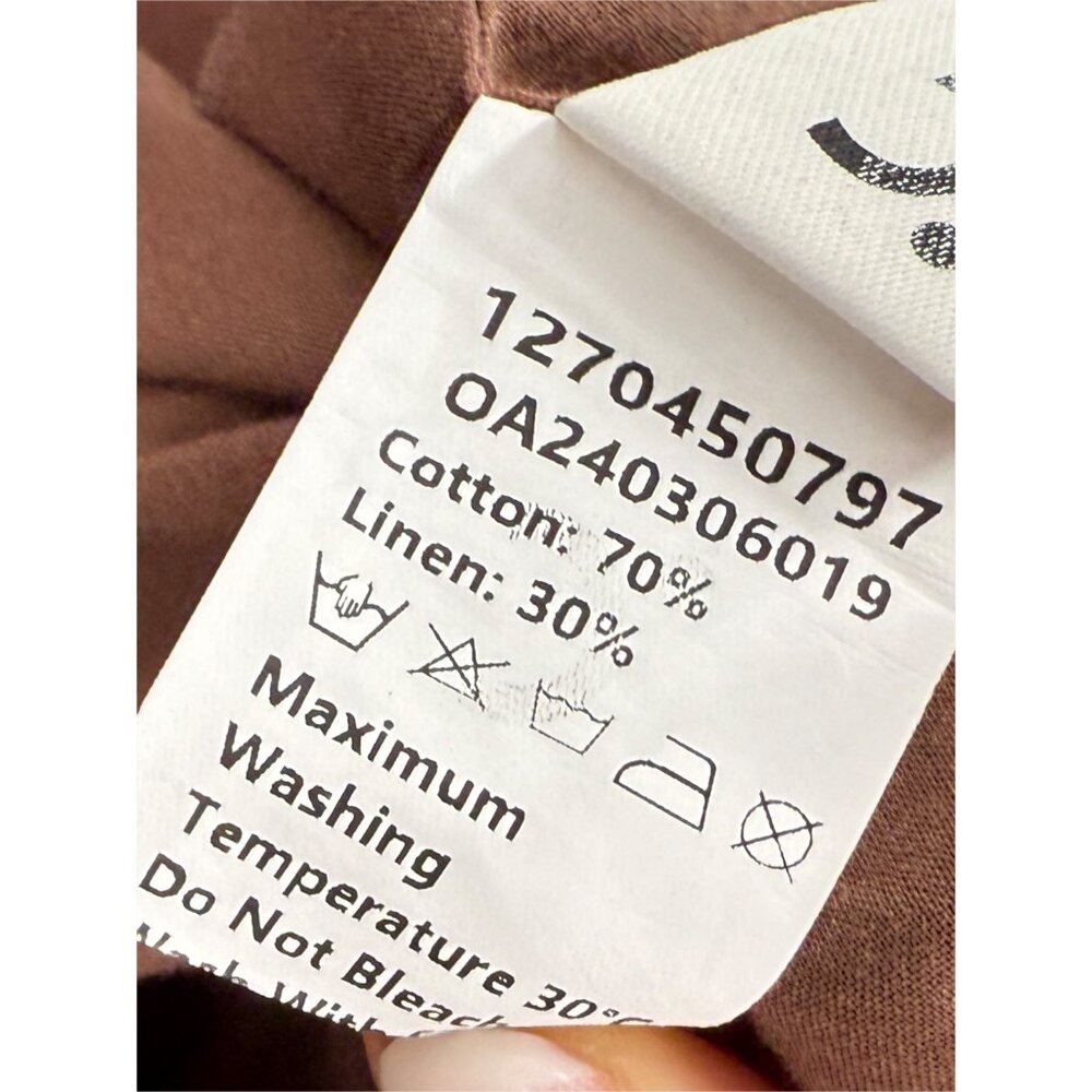 COMMENSE Asymmetric One-Shoulder Split Midi Dress in Brown M - Picture 8 of 11